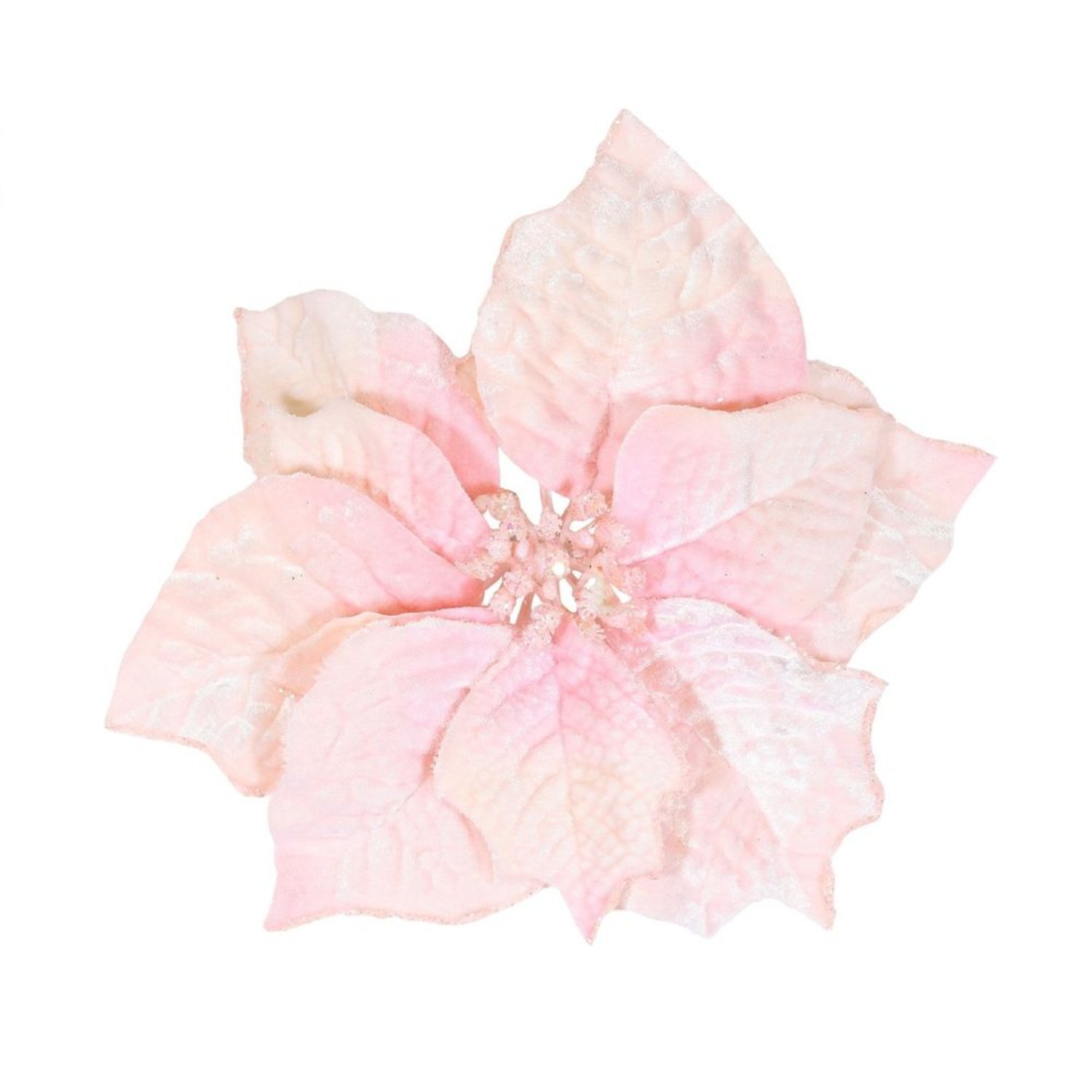 Kdmd Pink Velvet Poinsettia With Clip - Pink