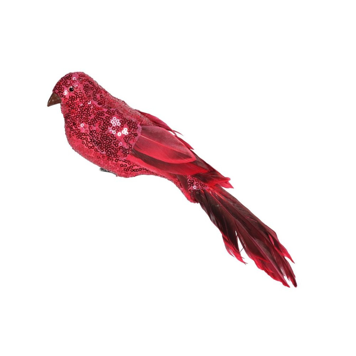  - Sequin Peacock 30CmRed Christmas Ornament - Image 3