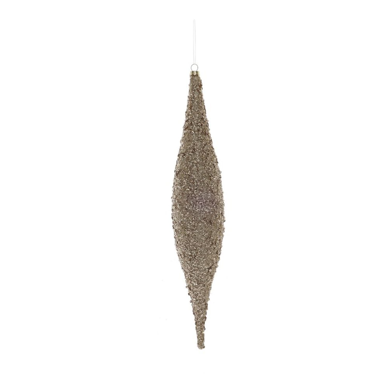  - Glitter Drop Hanging DecorationGold 2 PackGrey Bauble - Image 3