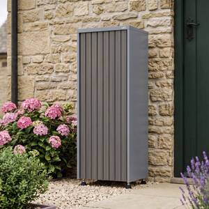 BIRCHTREE Metal Parcel Delivery Box 50L Outdoor Lockable Post Drop Box Grey