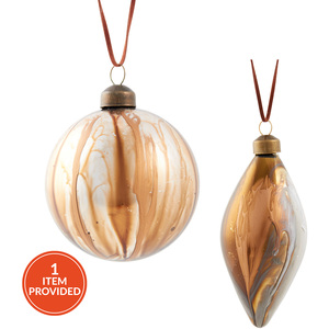 White and Gold Marbled Bauble