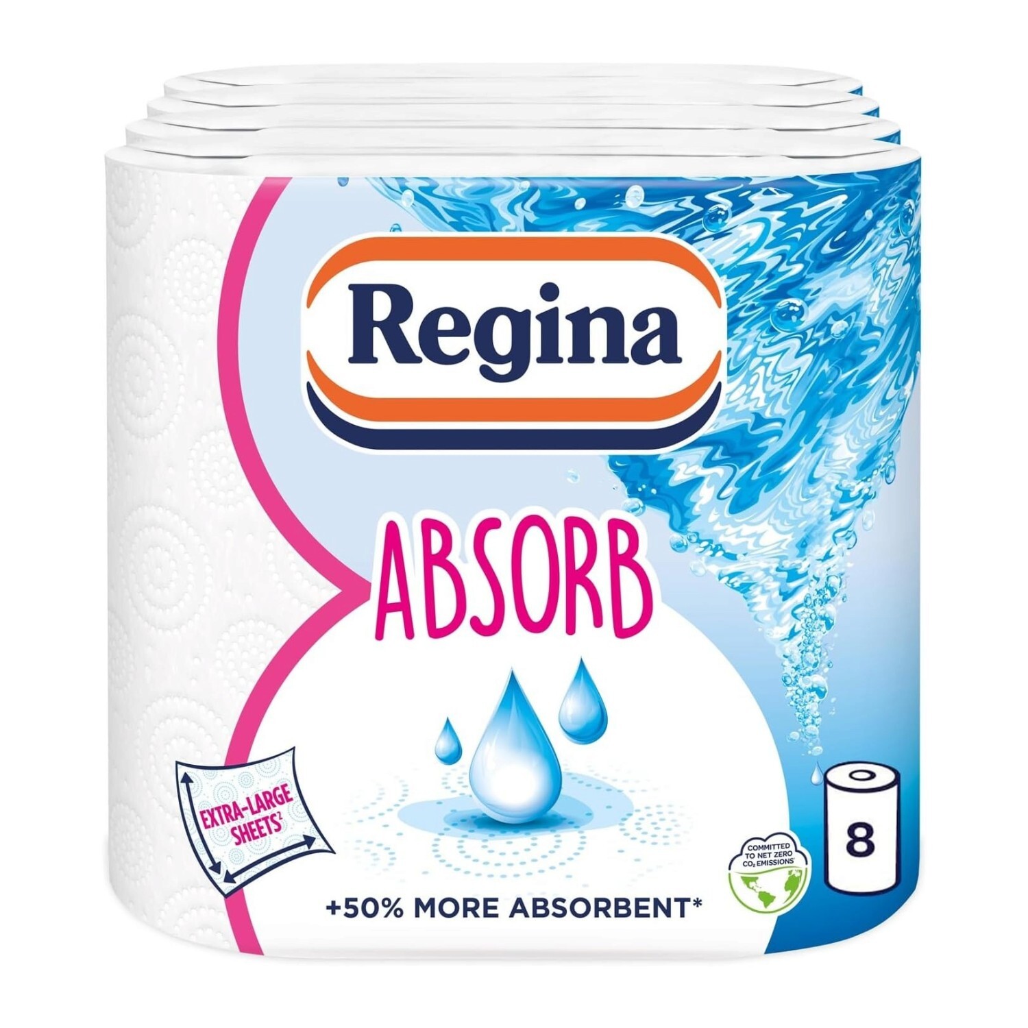 Regina Xxl Absorb Kitchen Roll 2 Ply 4 Packs Of 2 Rolls