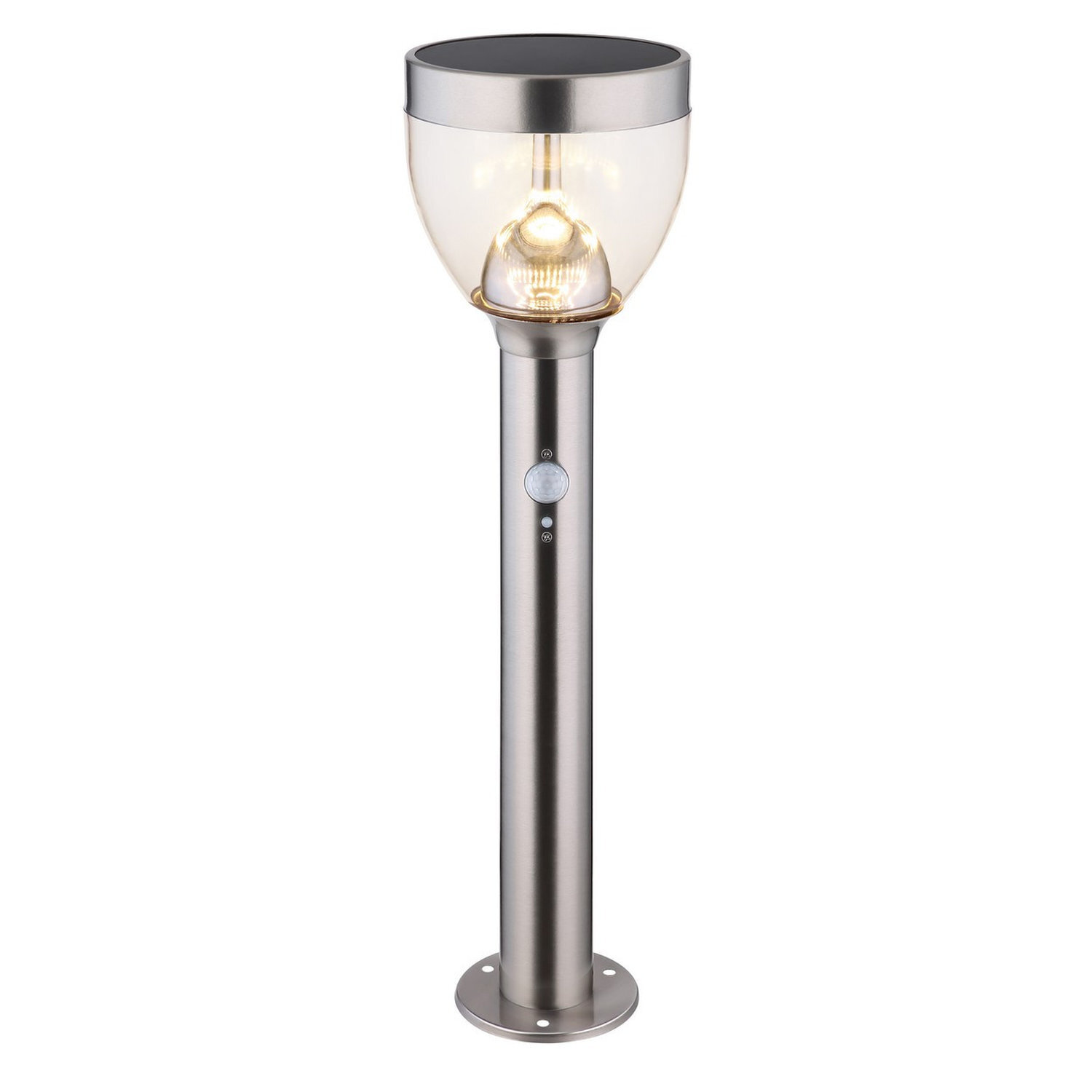 Globo Lighting Solar Bollard Light Stainless Steel