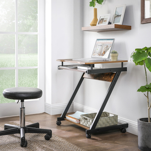 VASAGLE Mobile Computer Desk, Workstation with Sliding Keyboard Tray, 60 x 48 x 73 cm