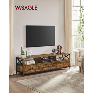 VASAGLE TV Stand with 3 Drawers, Industrial Living Room Cabinet, 178 x 40 x 50 cm