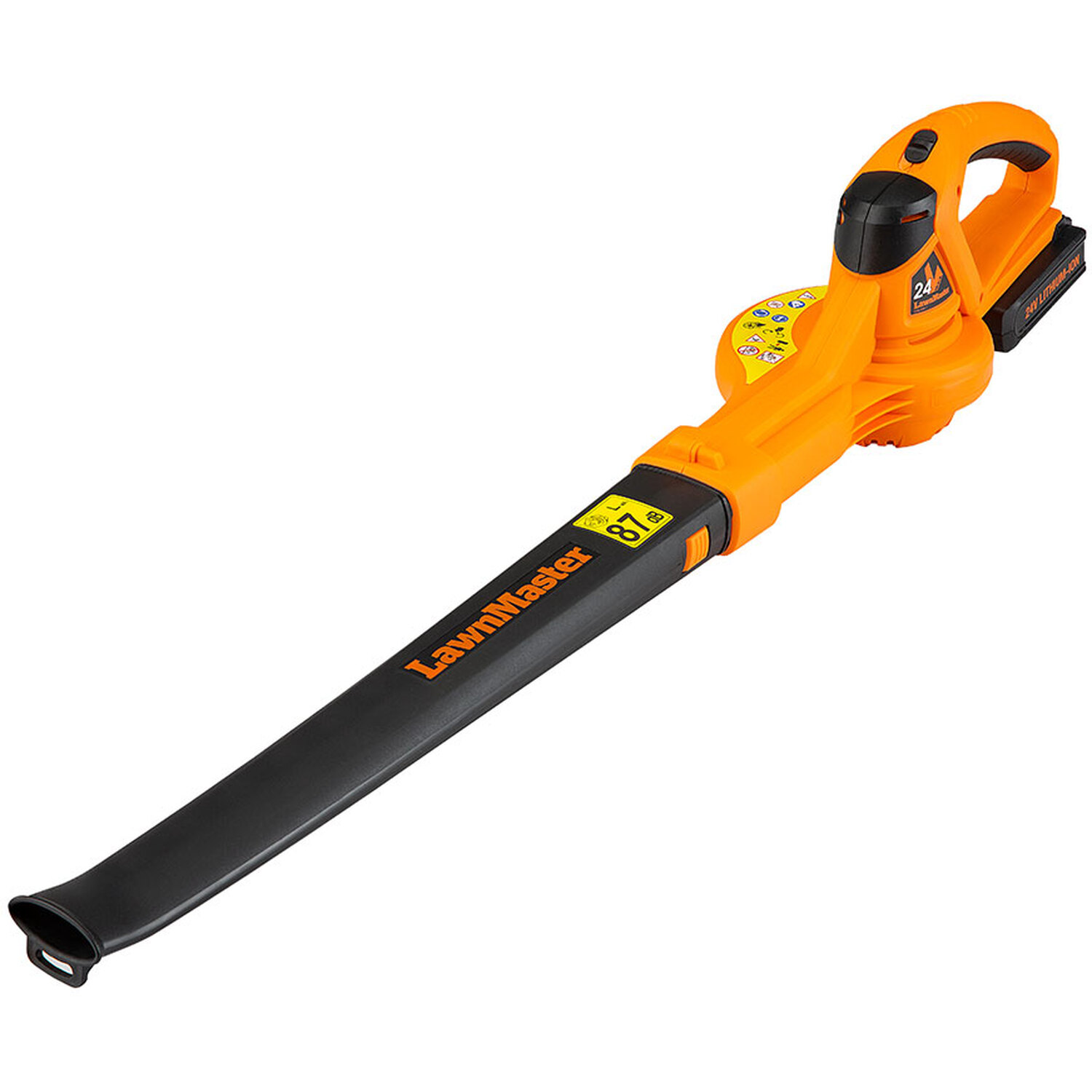 LawnMaster 24V Cordless Leaf Blower with Battery - Orange