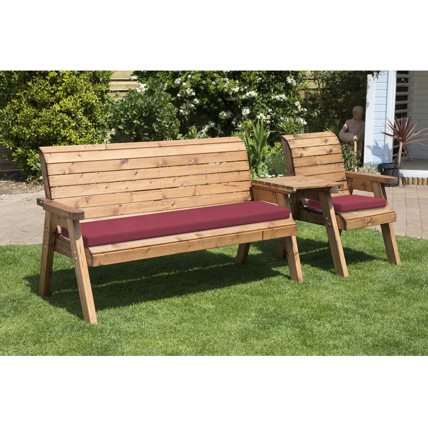 Charles Taylor 4 Seat Companion Set Straight with Seat Cushions - Burgundy