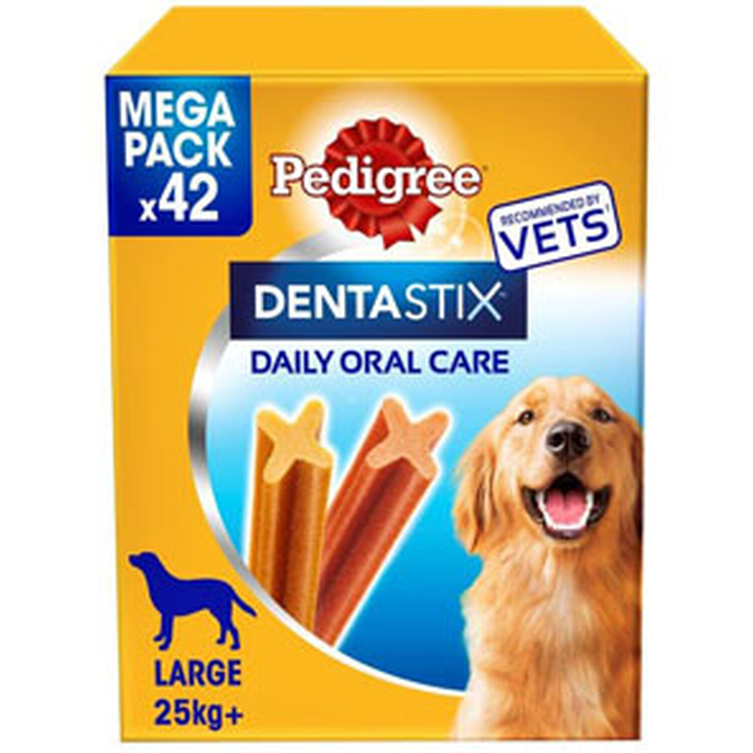 Pedigree Dentastix Daily Dental Sticks for Large Dogs (25kg+) - 42 Sticks (Chicken & Beef)