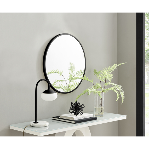 Emma Round Black Frame Wall Mirror
