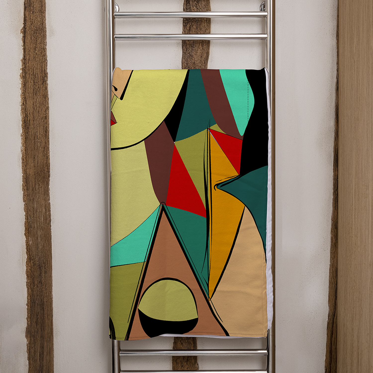 Abstract Portrait Bath Towel - Pink
