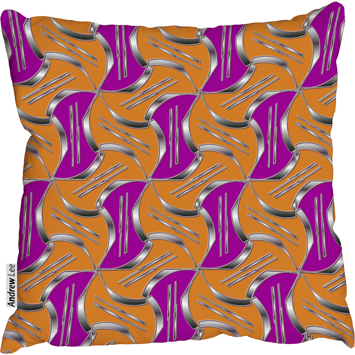 Mosaic ornament Cushion - orange / 60cm