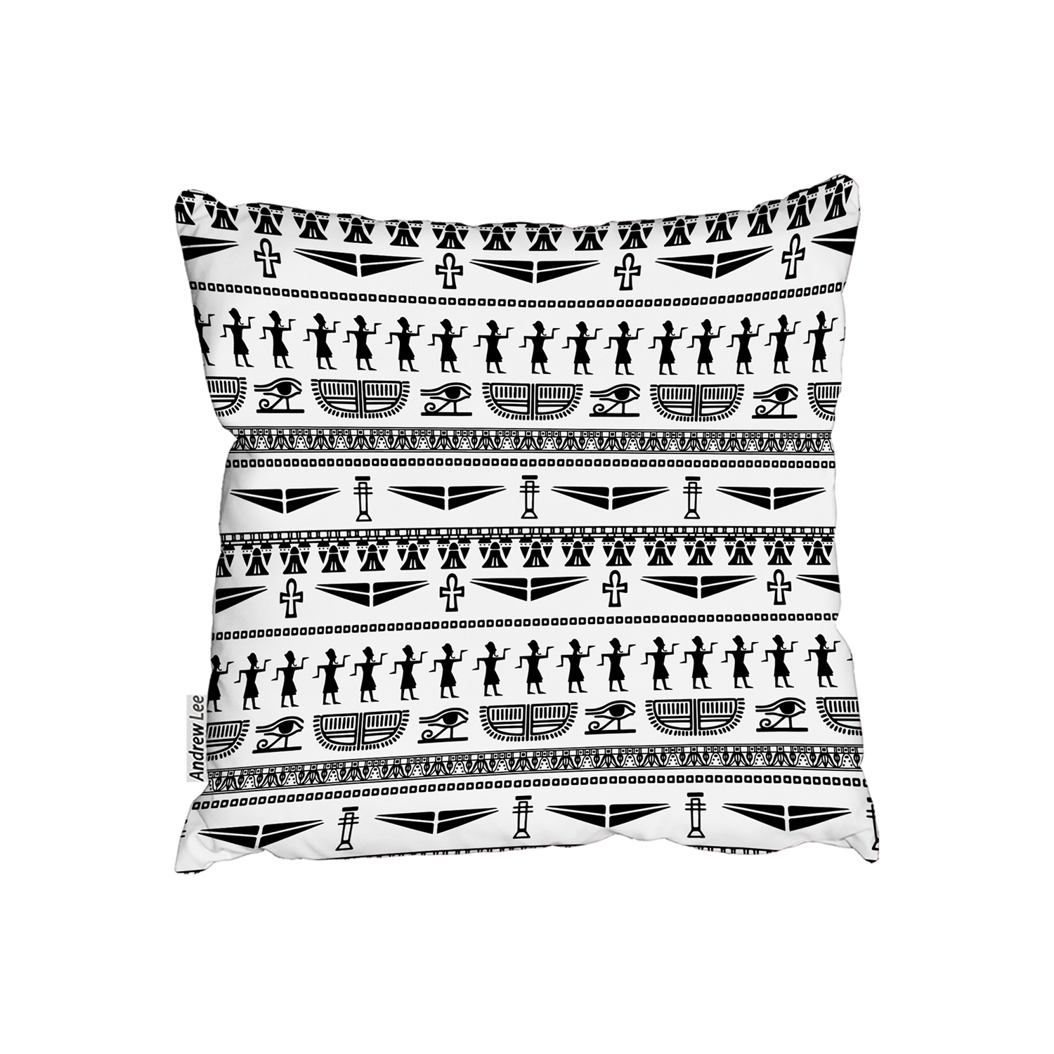 Tribal Egyptian Art Cushion - White / 60cm