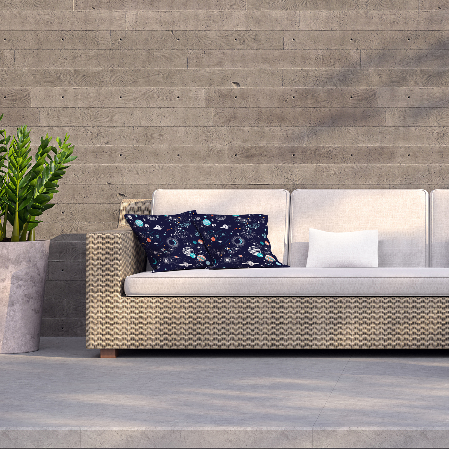 Space Galaxy Constellation Outdoor Cushion - Blue / 60cm