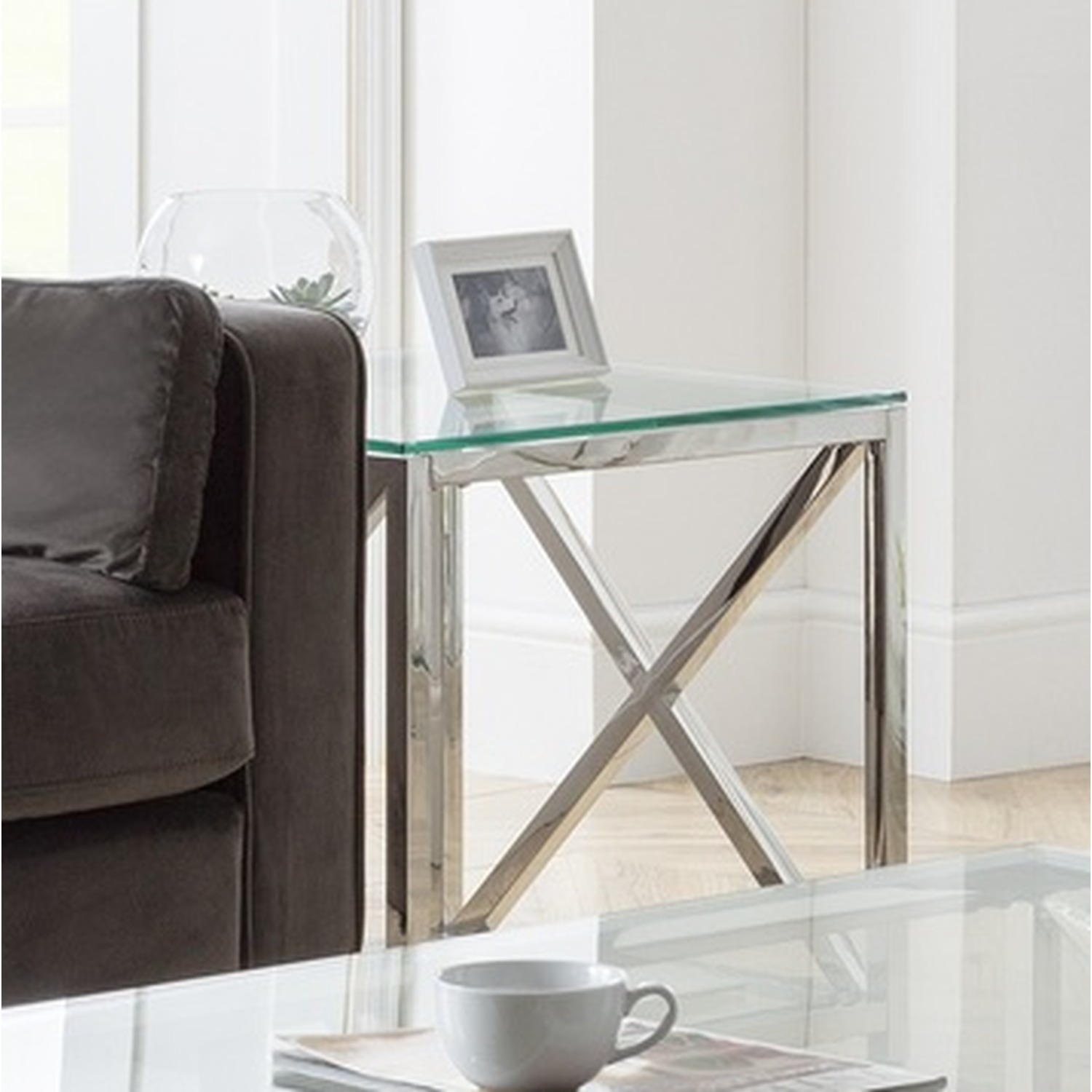 Miami Lamp Table - Silver