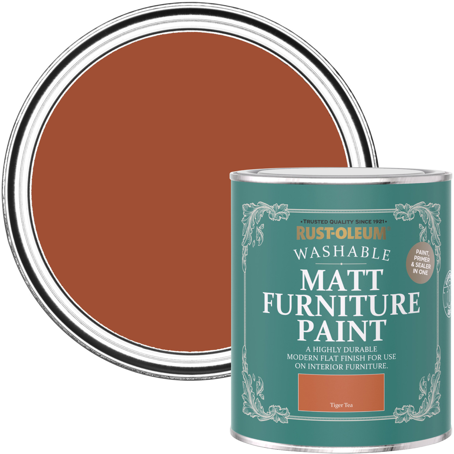 Rust-Oleum Matt Furniture Paint Tiger Tea - Orange