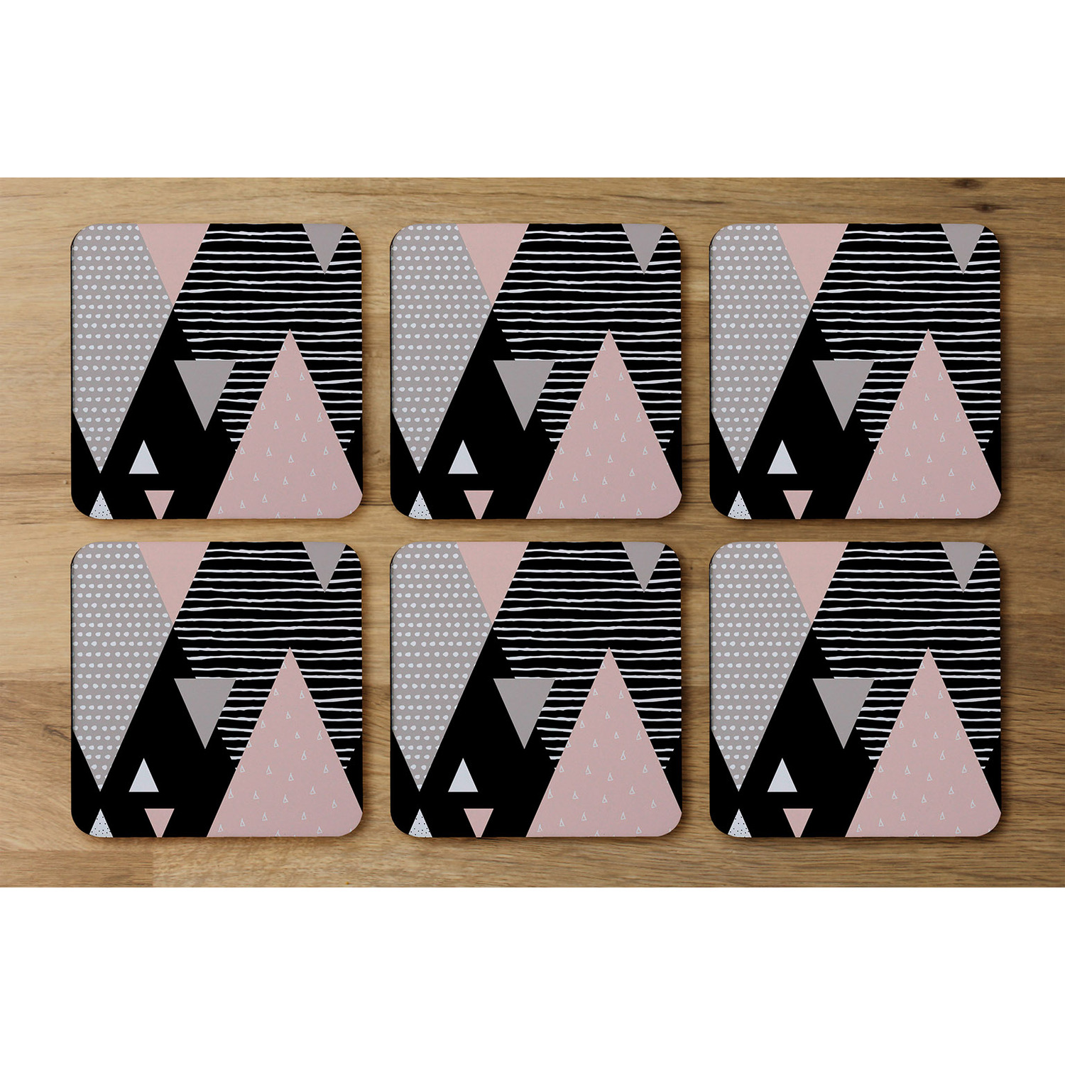Triangle Geometrics Coaster - Pink