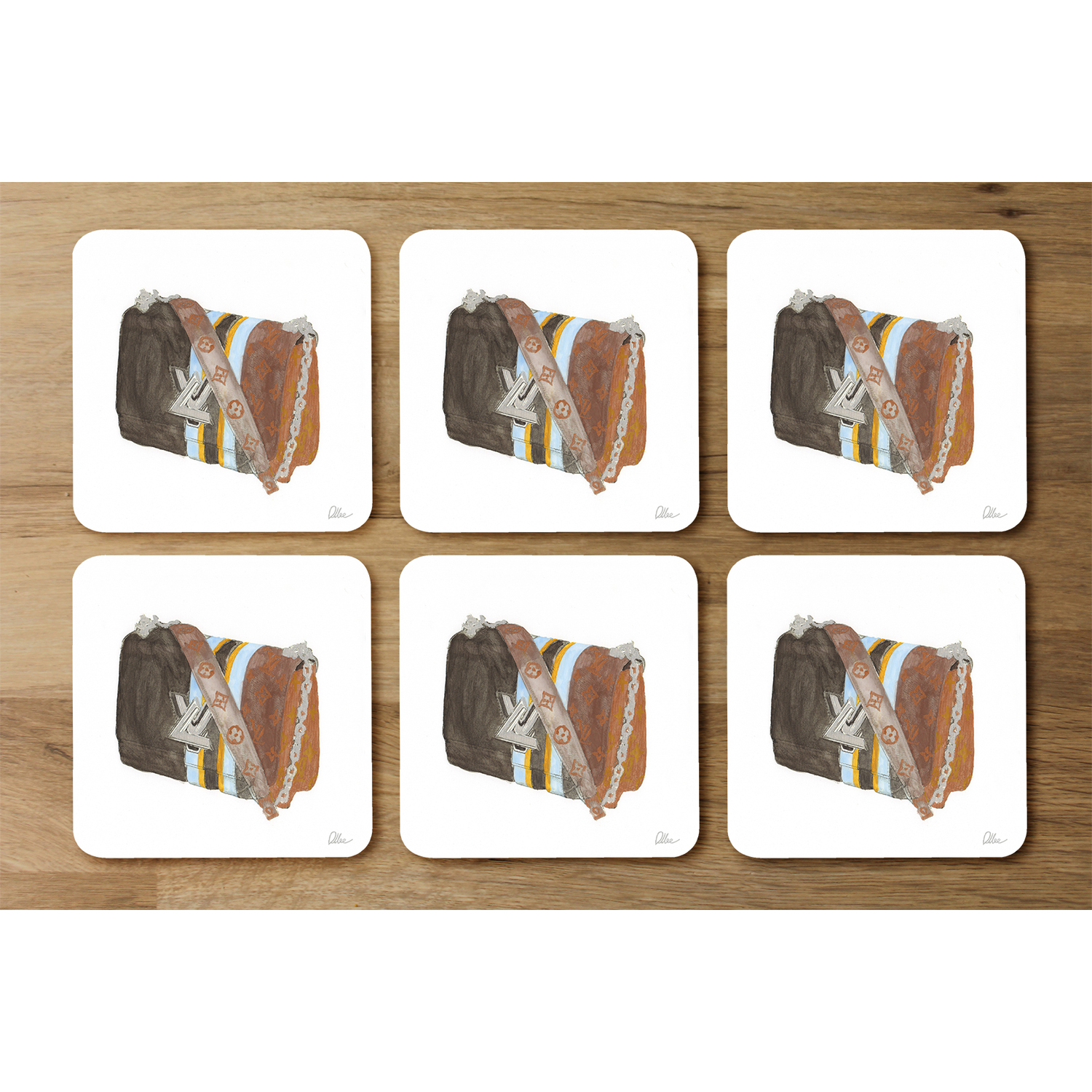 Stylish Bag Coaster - Brown