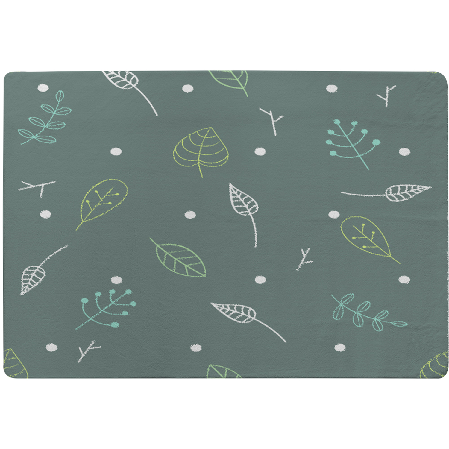 Hand Drawn Leaves Rug - Green / 150cm thumbnail
