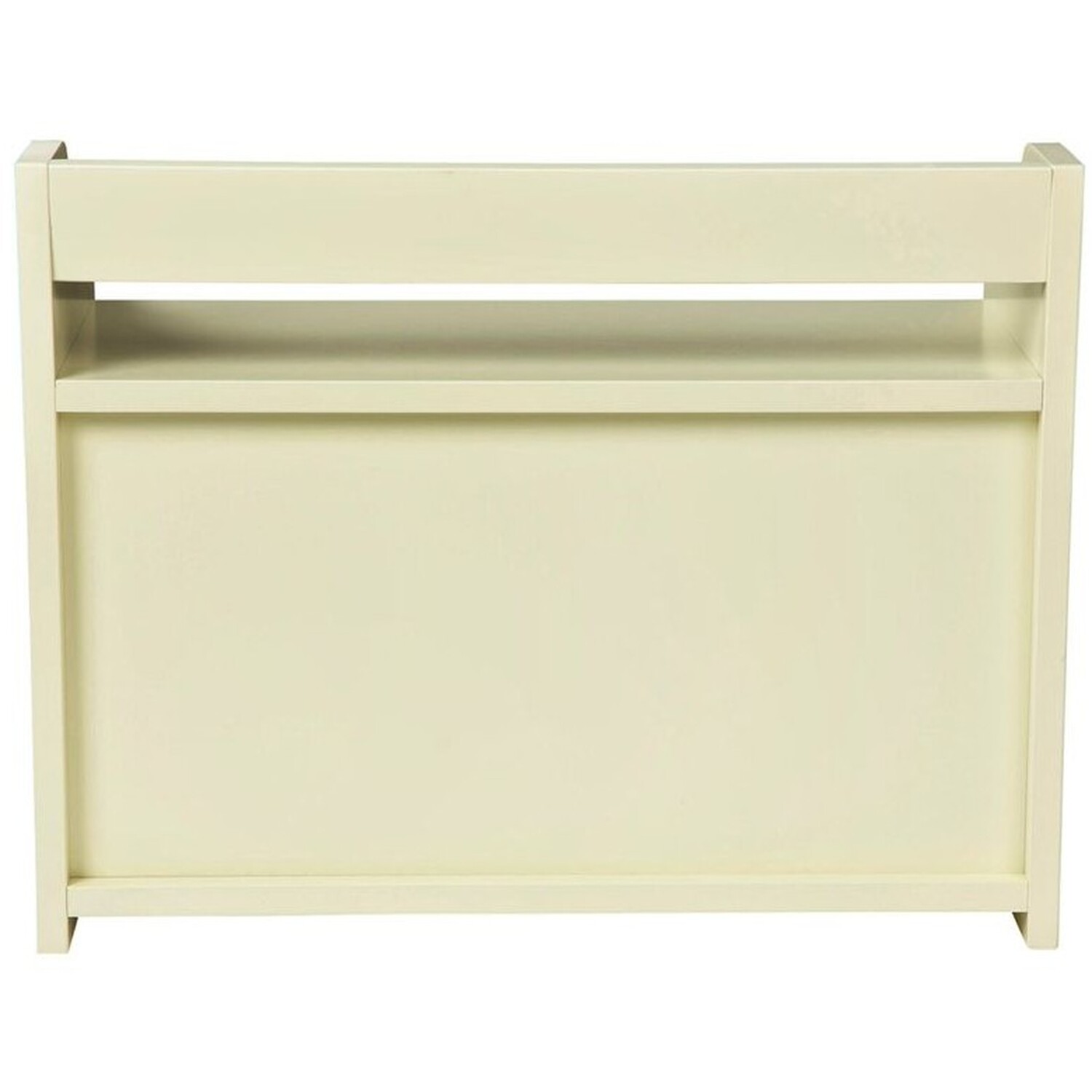 Minack Buttermilk Cream Wooden Bread Bin - Worktop Storage Box With Shelf - Buttermilk Cream