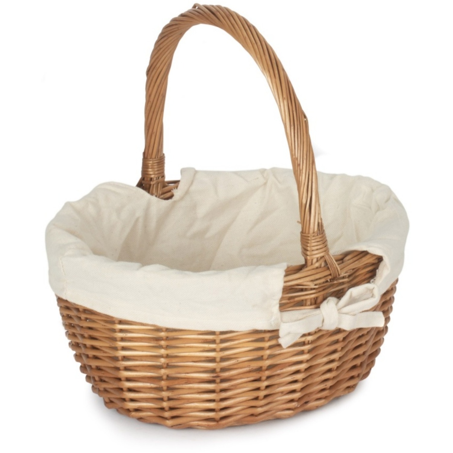 Double Steamed Oval Shopping Basket - Brown / Unlined