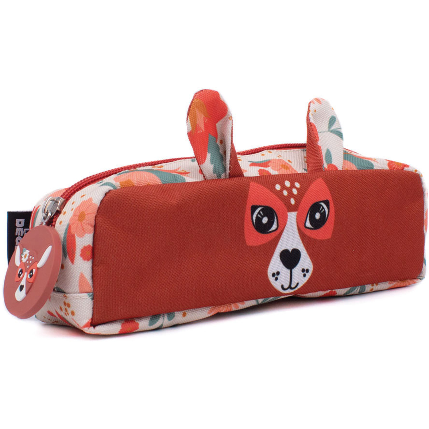 Melimelos the Deer 1-Zip Animal Face Pencil Cas - Red