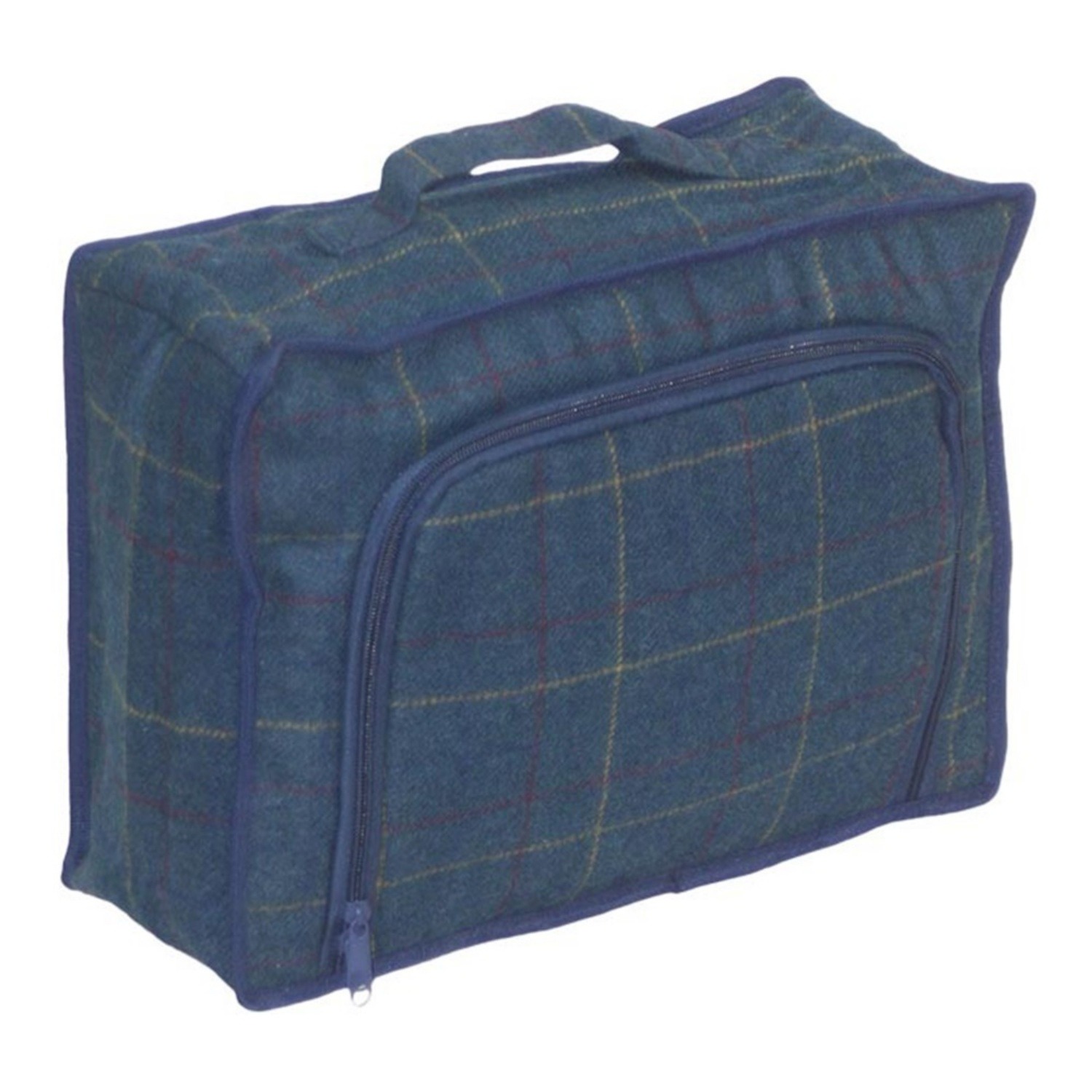 Red Hamper Blue Tweed Cooler Picnic Bag - Blue