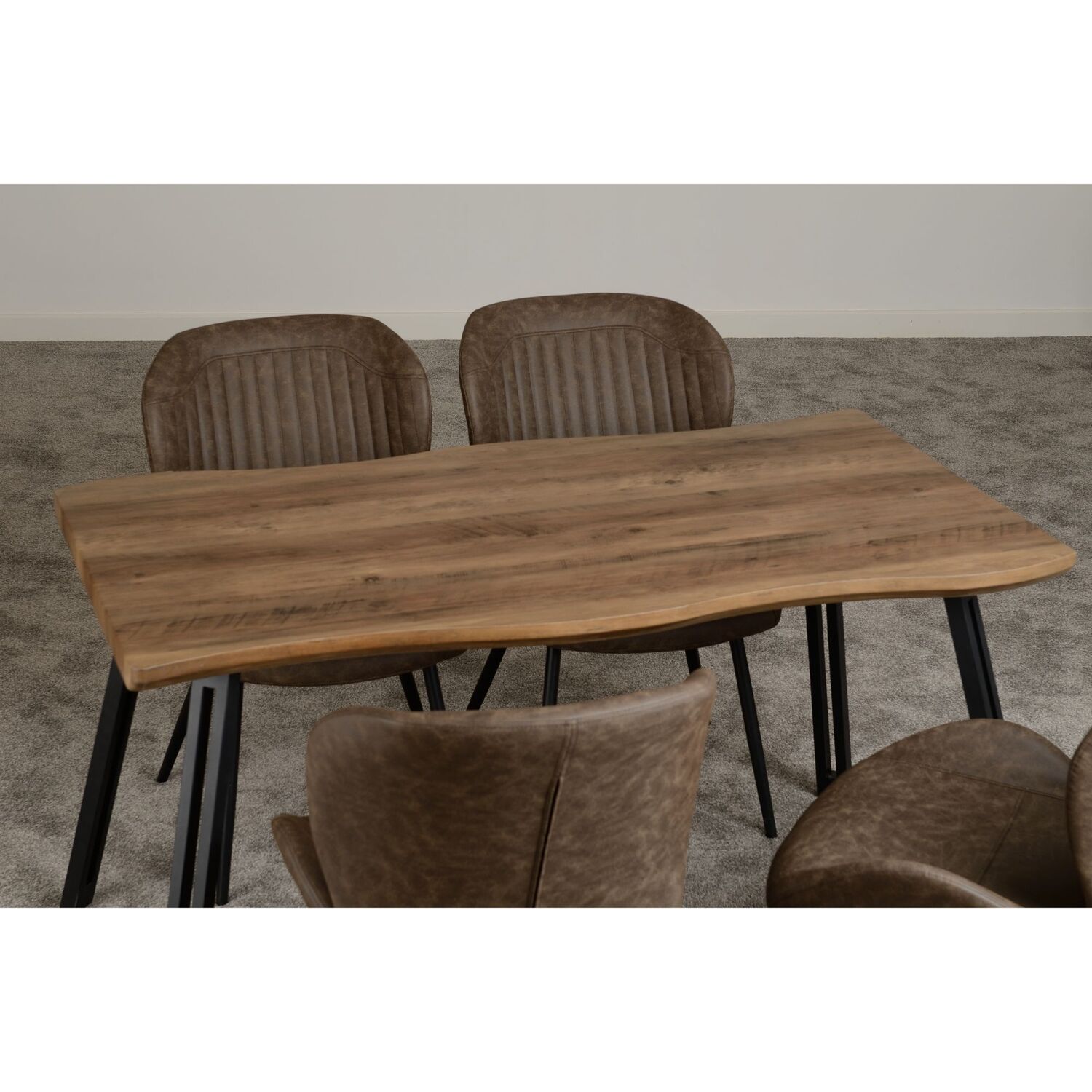 Quebec Straight Edge Dining Table Medium Oak Effect - Medium Oak Effect