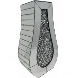 Silver Mirrored Flower Vase Curved