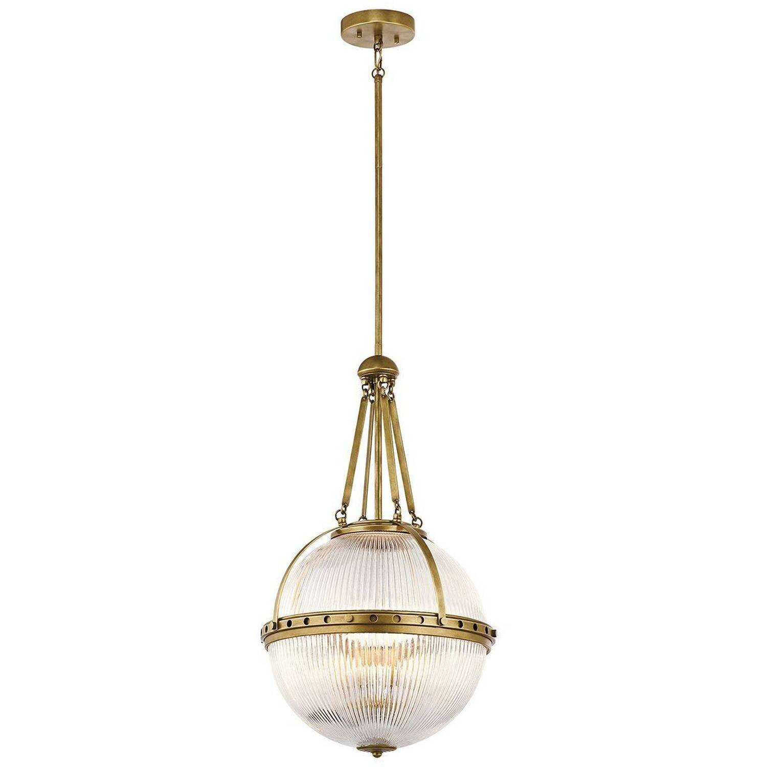 Aster 3 Light Globe Ceiling Pendant Brass, E14 - Brass