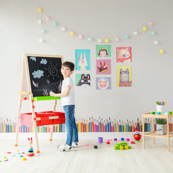 Little Artist Vangogh Kids Easels - Wood Red