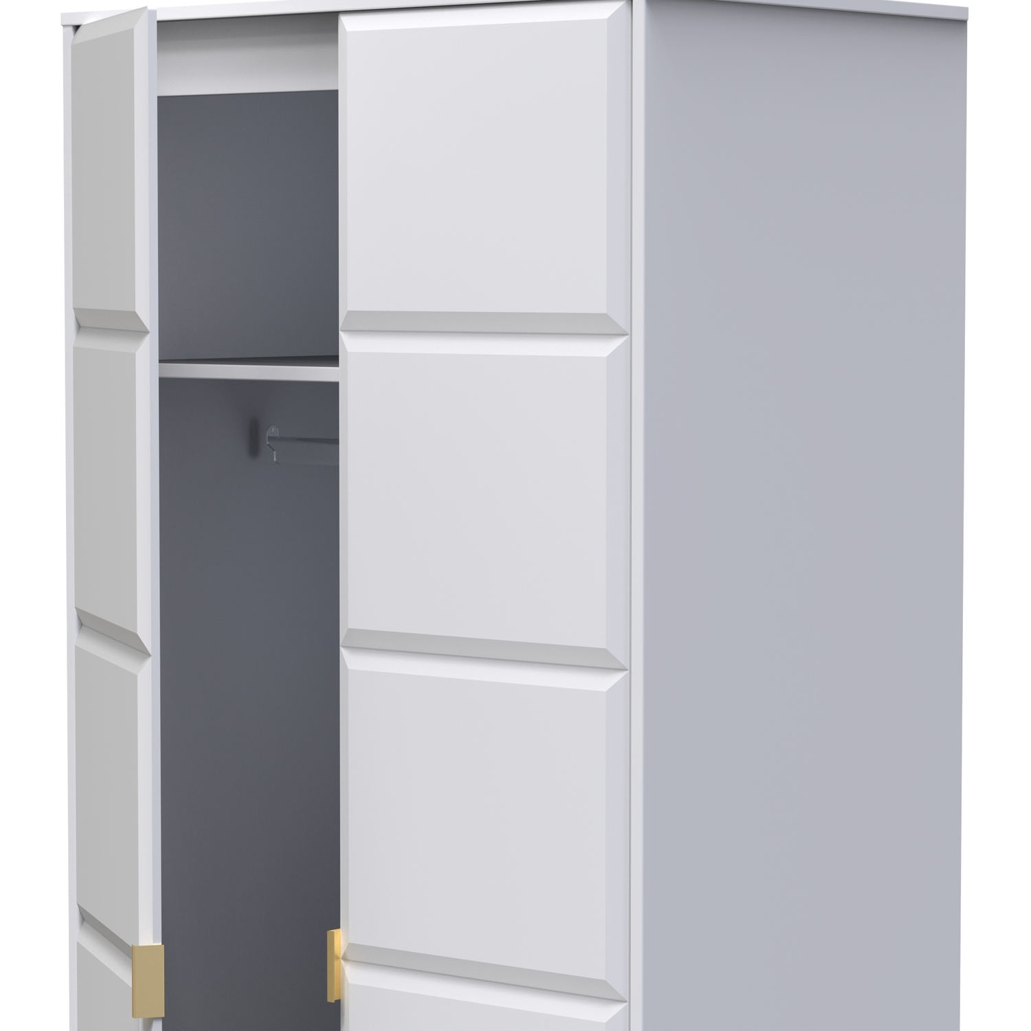 Cube Ready Assembled Tall Plain Wardrobe - White Matt