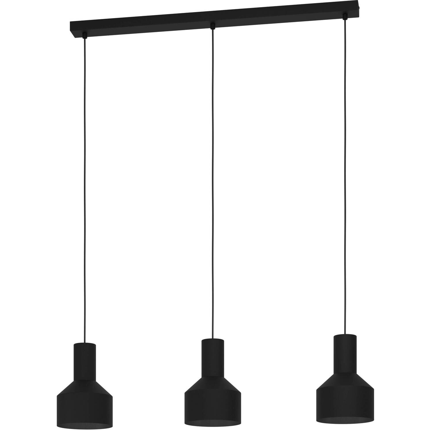 EGLO Casibare Black Steel 3-light Pendant Light - Black thumbnail