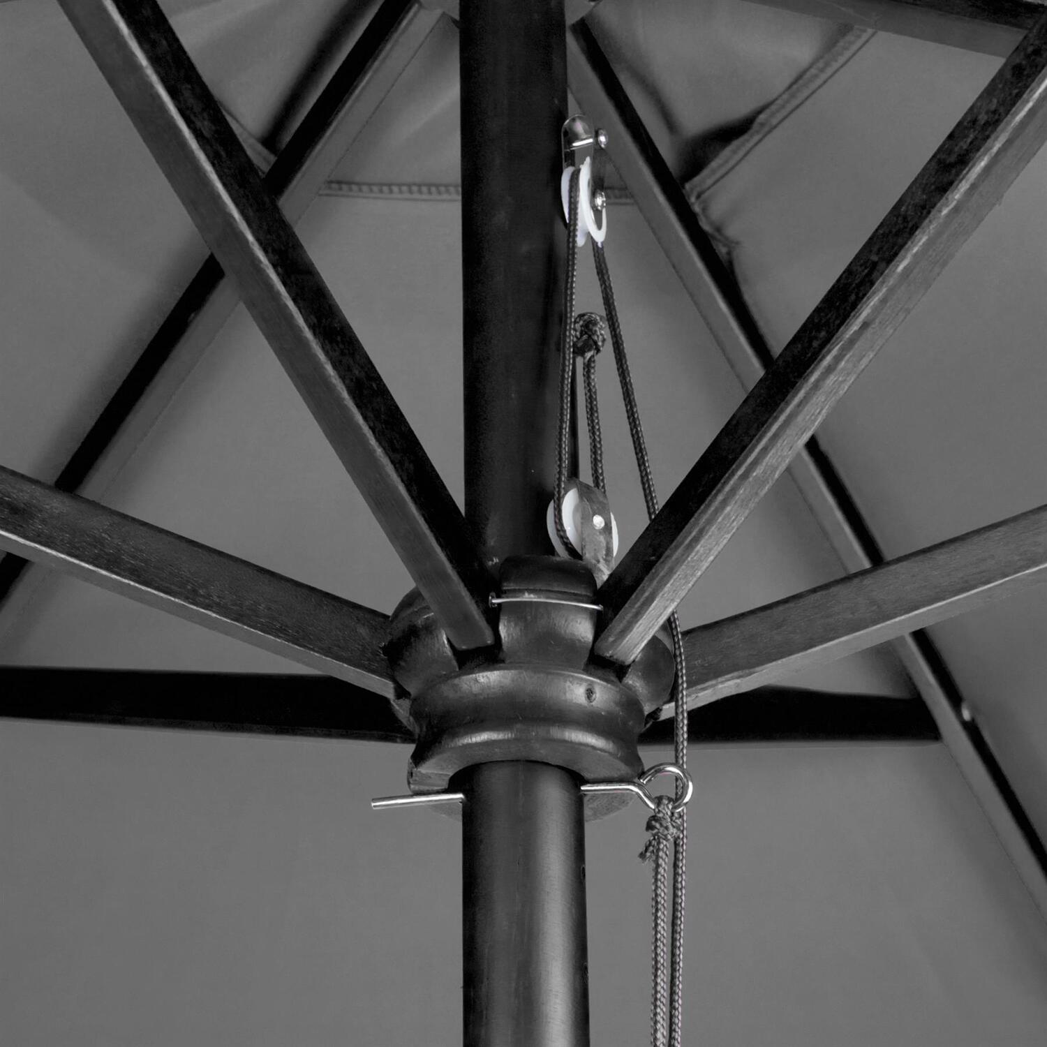 2.4m Wooden Garden Parasol