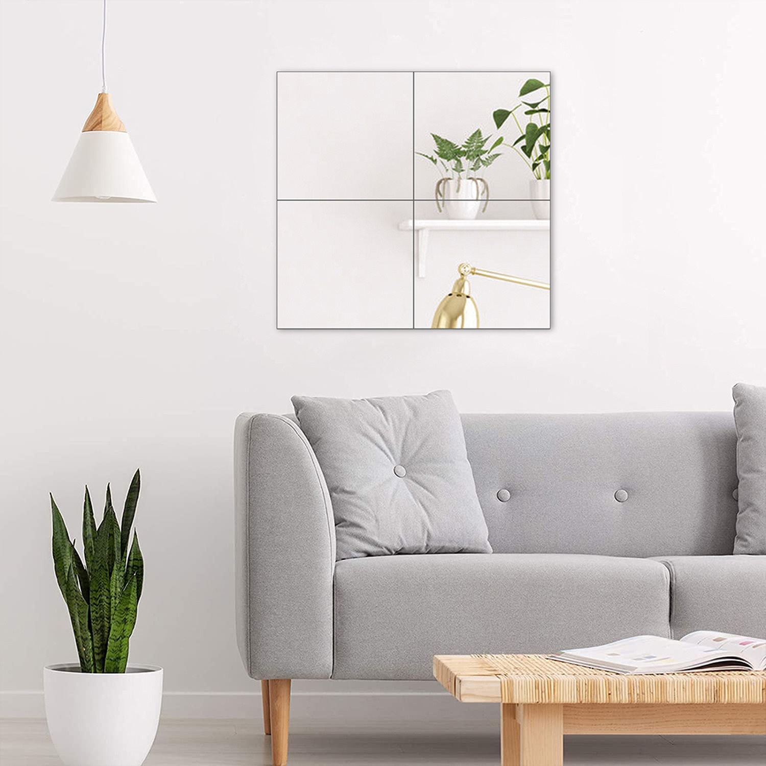 Acrylic Adhesive Wall Mirror Tiles - 30CM-4PCS