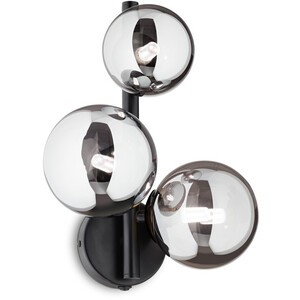 Perlage 3 Globe Light Wall Lamp Black