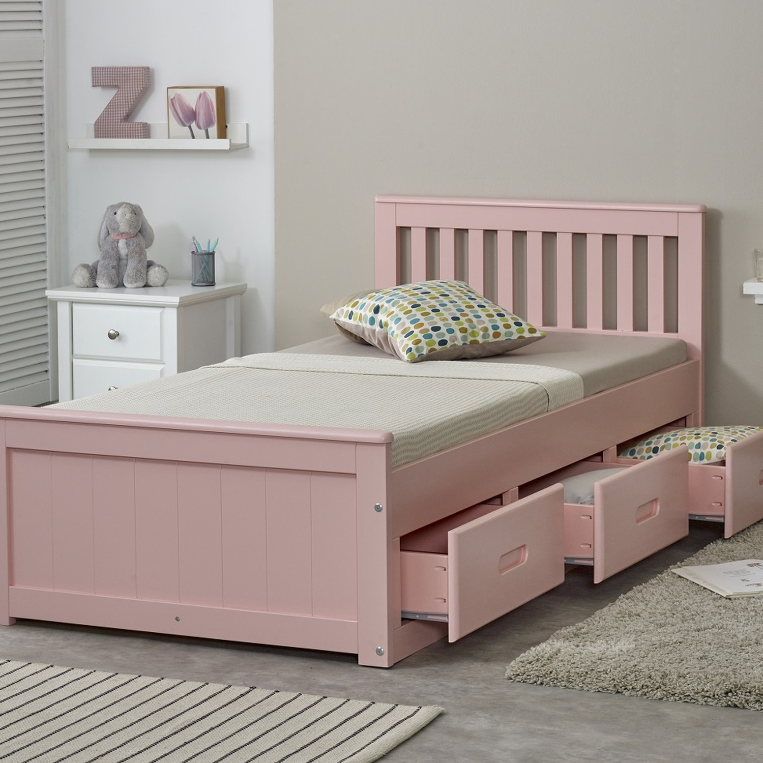 Mission Storage Bed Frame - Pink