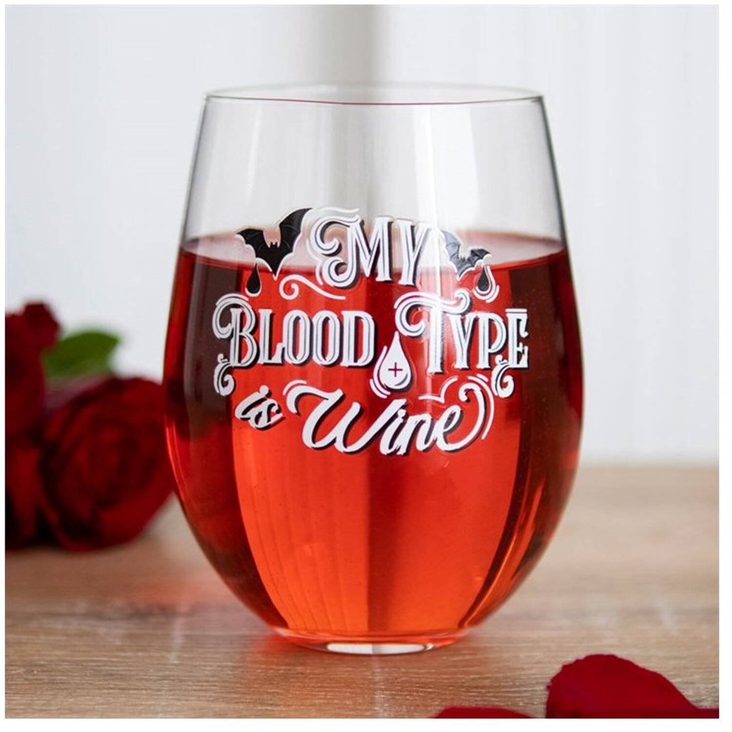 Image of My Blood Type is Wine Stemless&hellip;
