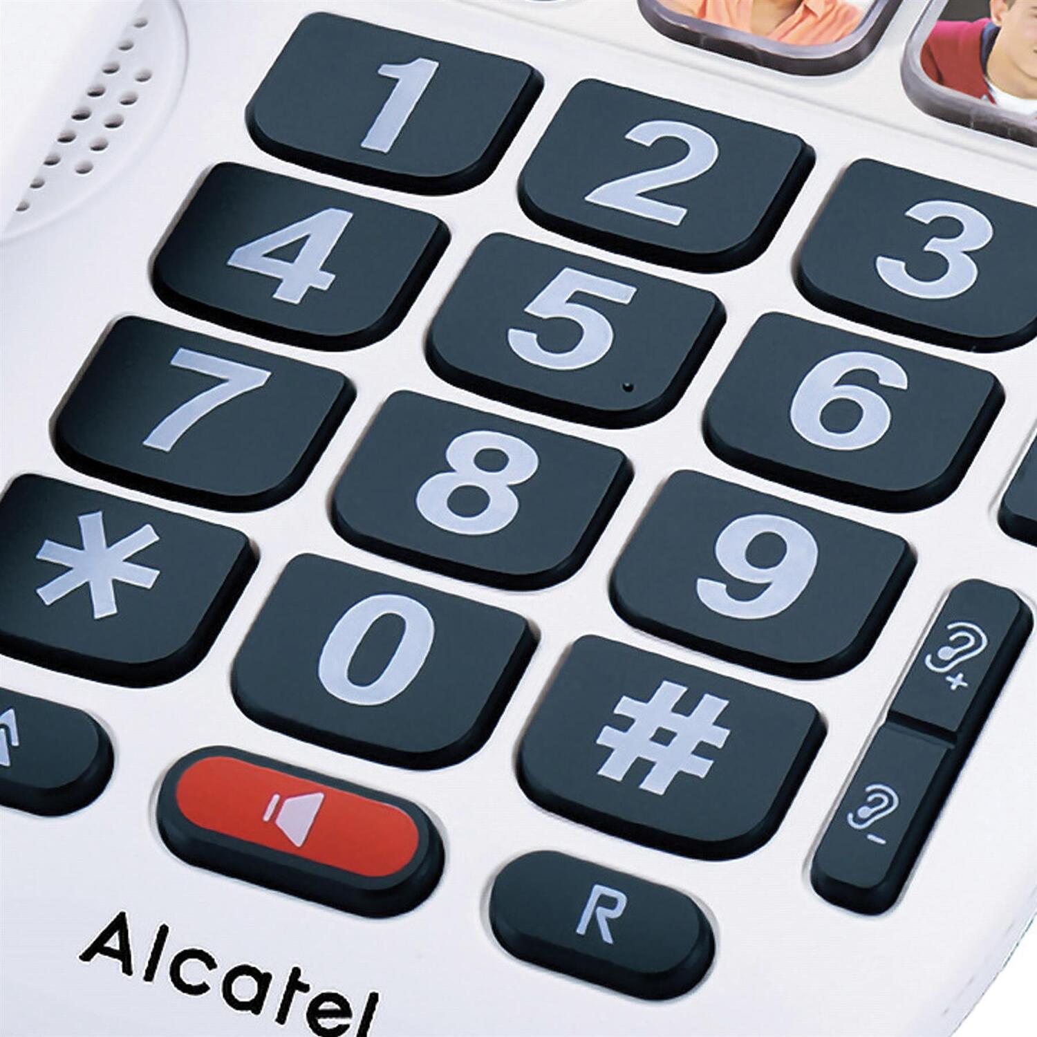 Alcatel 10  Big Button Corded Phone - White