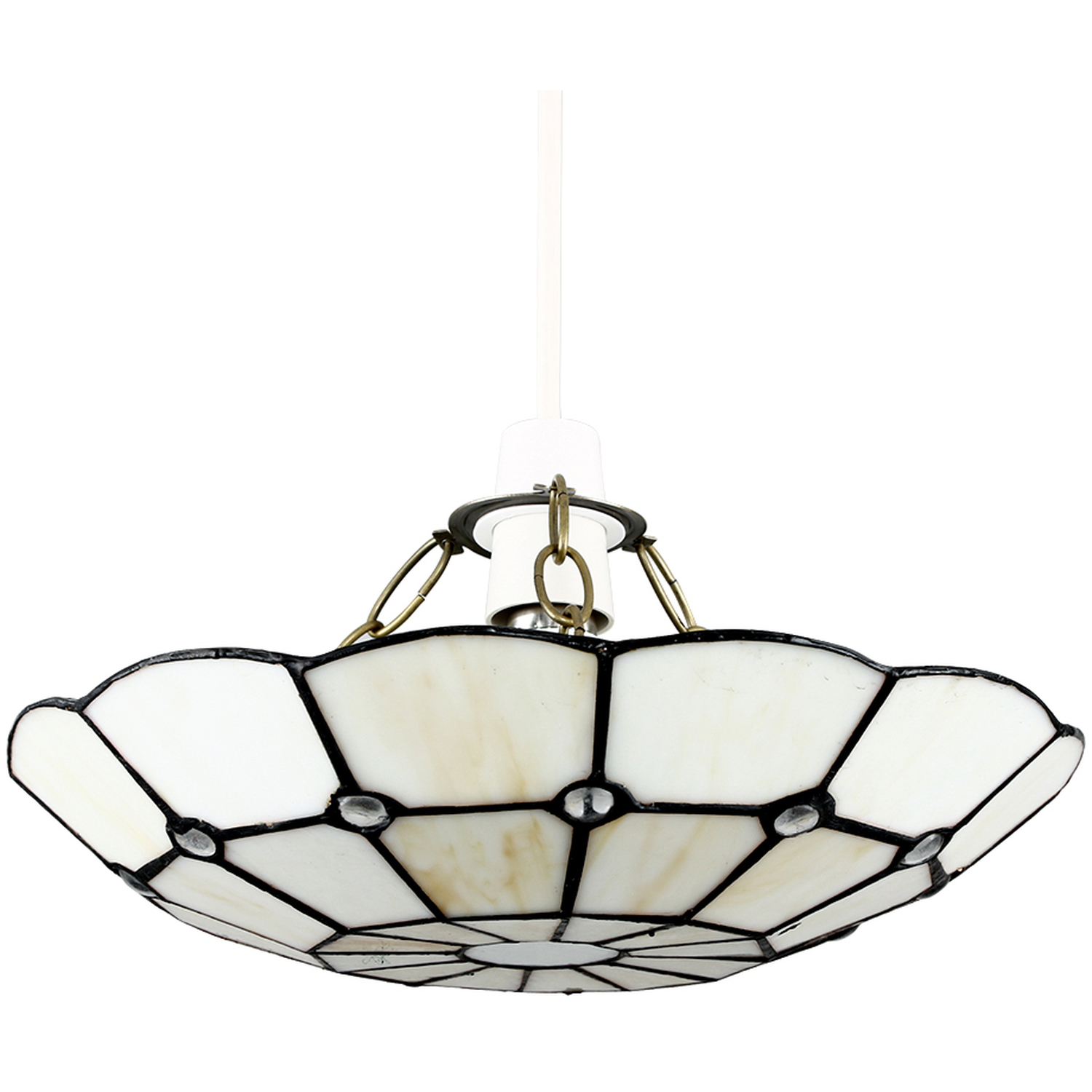 Image of Tiffany Style Traditional White Pendant Light&hellip;