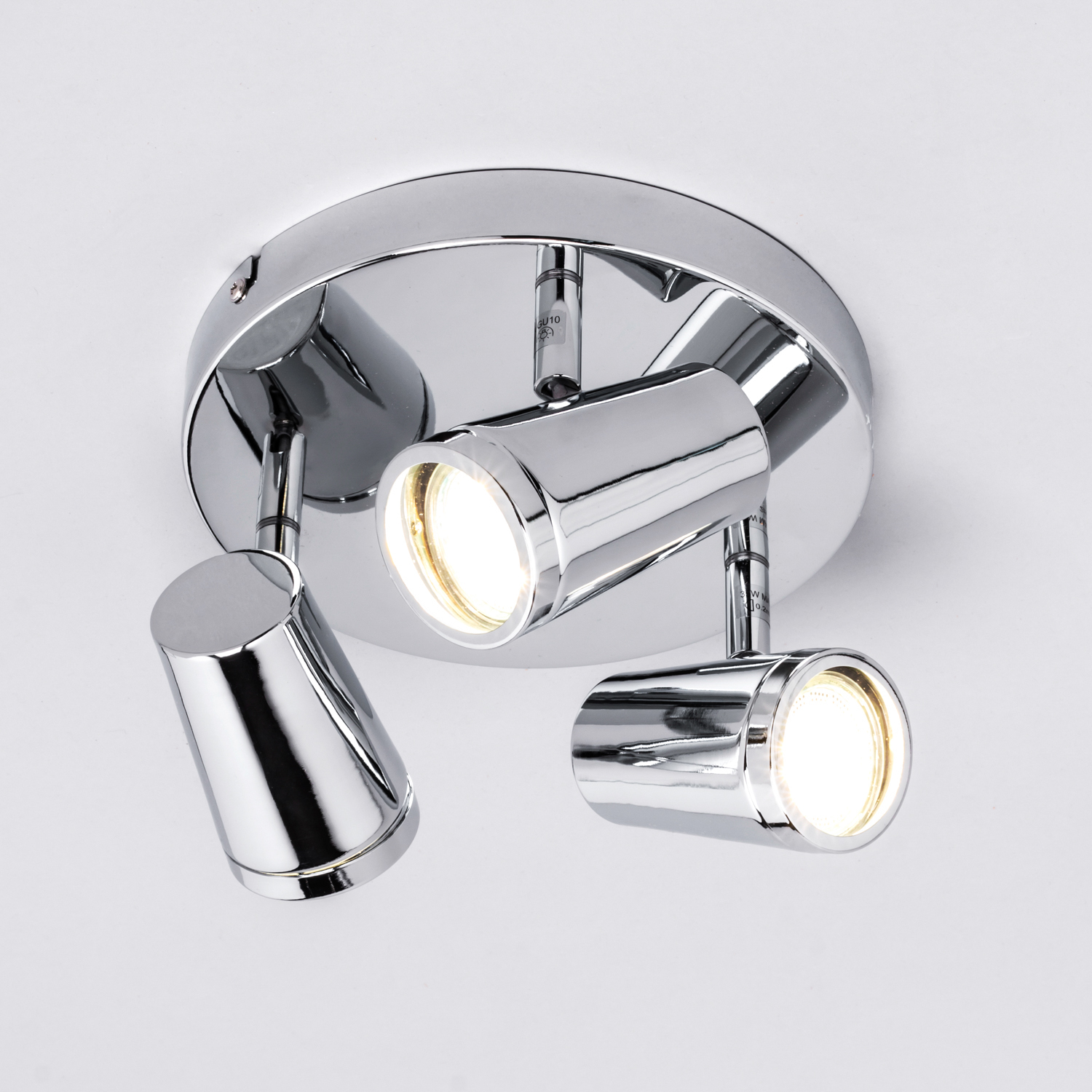 Trisha 3 Light Bathroom Ceiling Spotlight Plate - Chrome