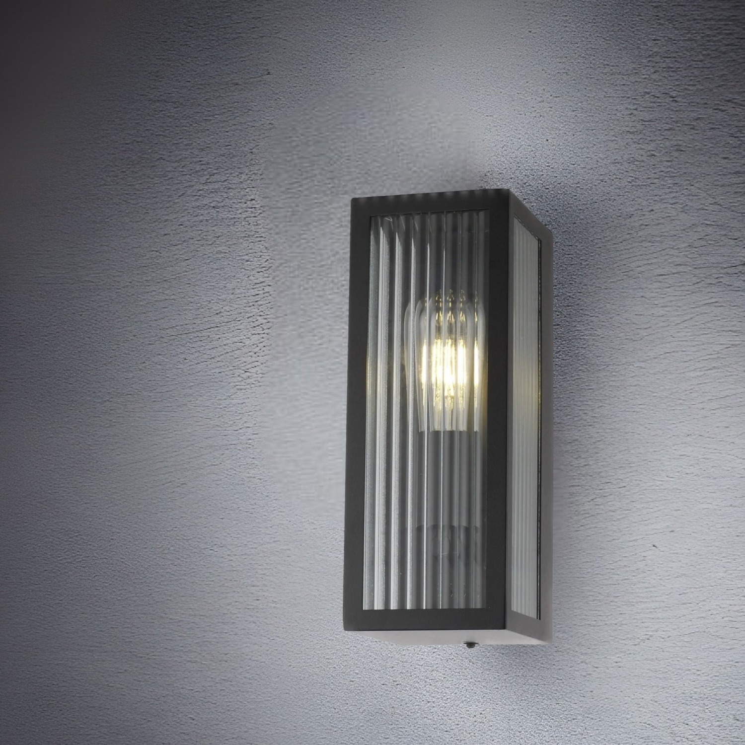 STELLA Bevelled Glass Outdoor Box Wall Light