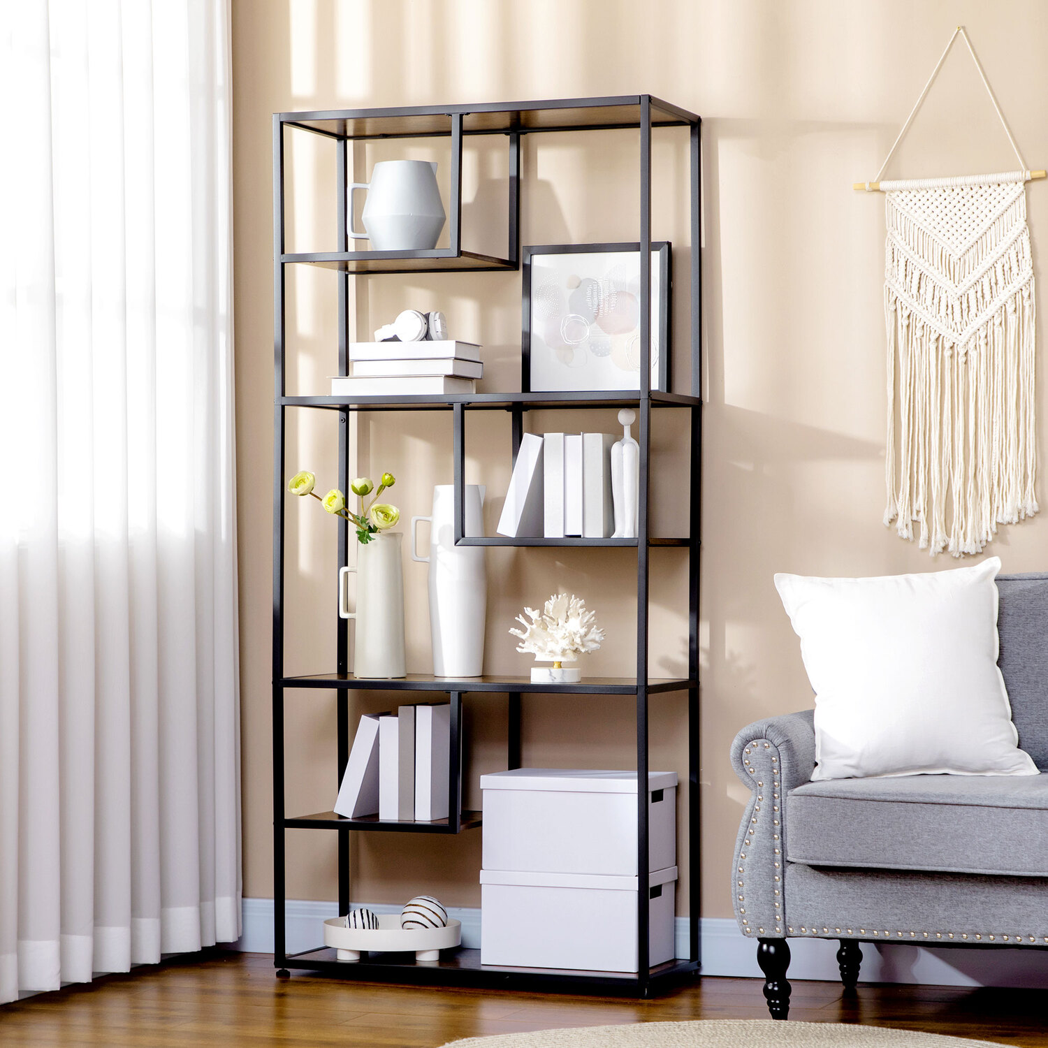 Image of HOMCOM 7 Tier Industrial Ladder Shelf&hellip;