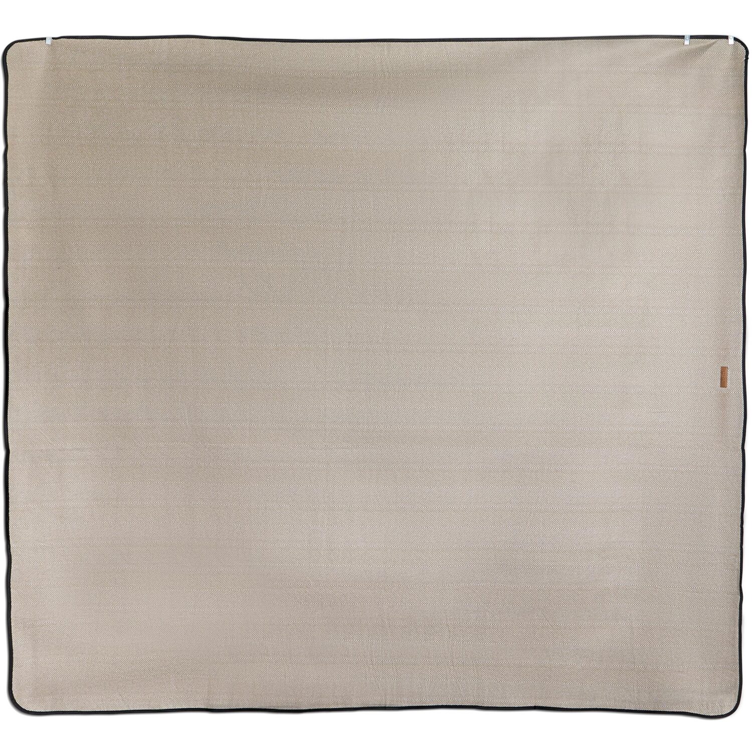 Picnic Blanket With Faux Leather Carry Handle - Brown
