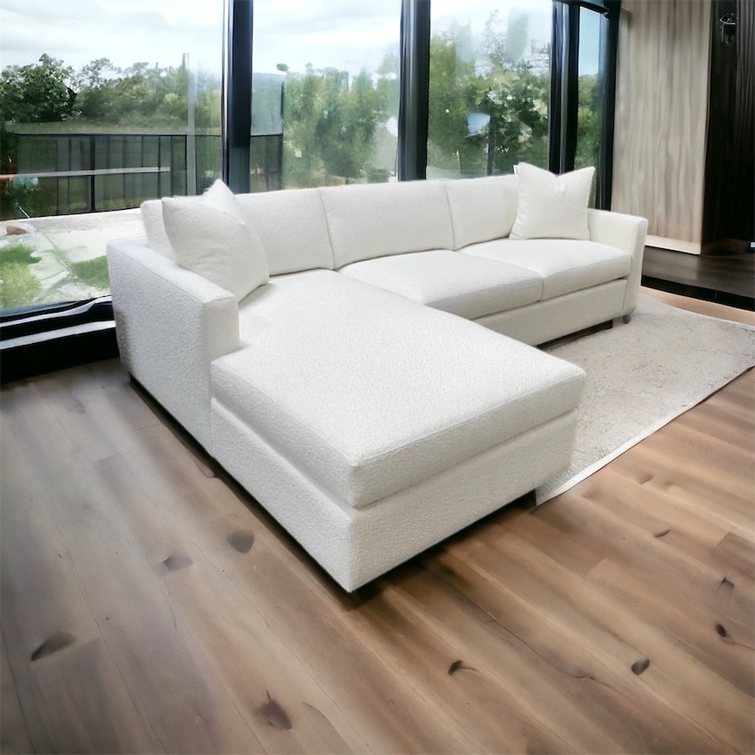 AX Living - Essential L Shape Teddy Boucle Sofa - Ivory  / Left-hand thumbnail