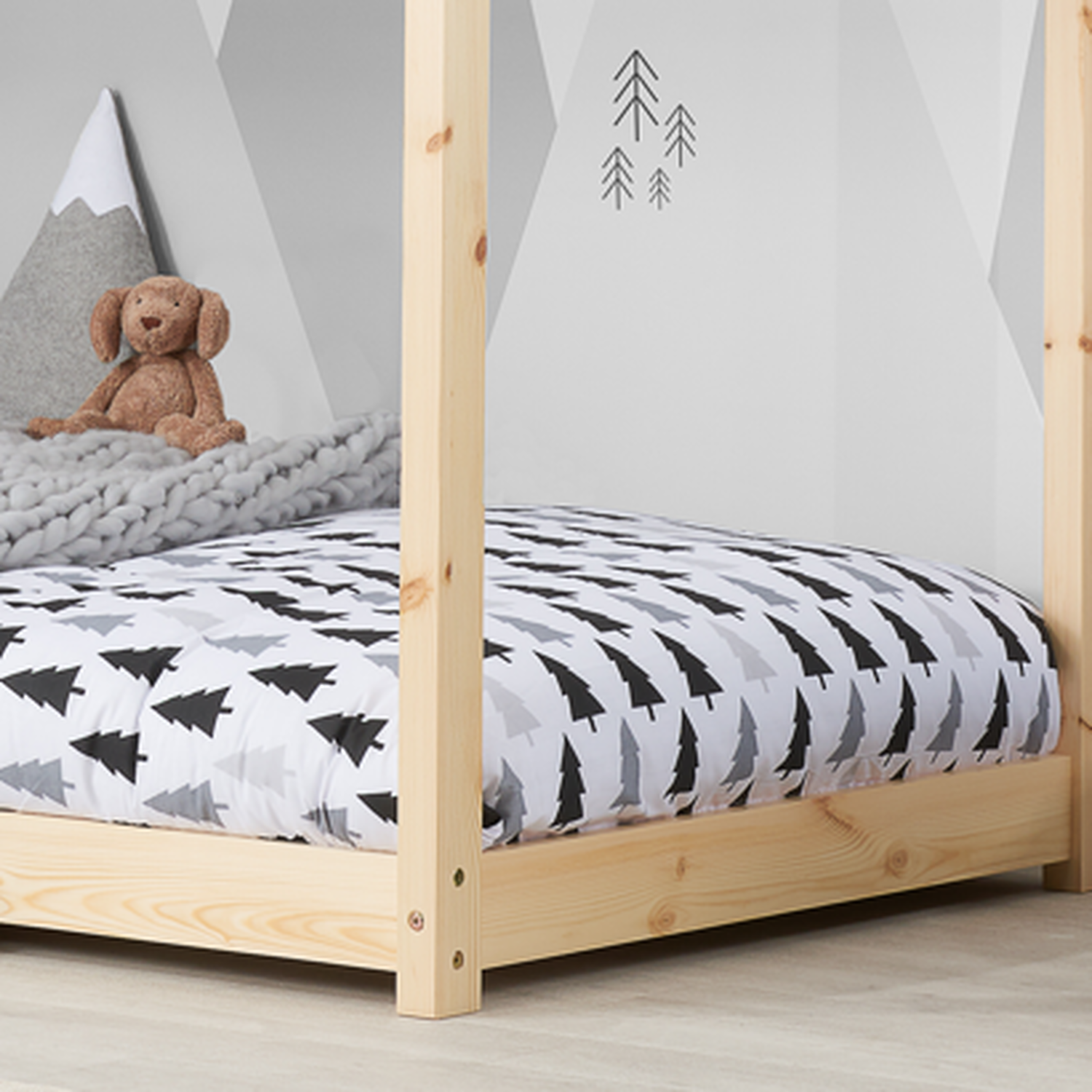 House Single Bed - Pine