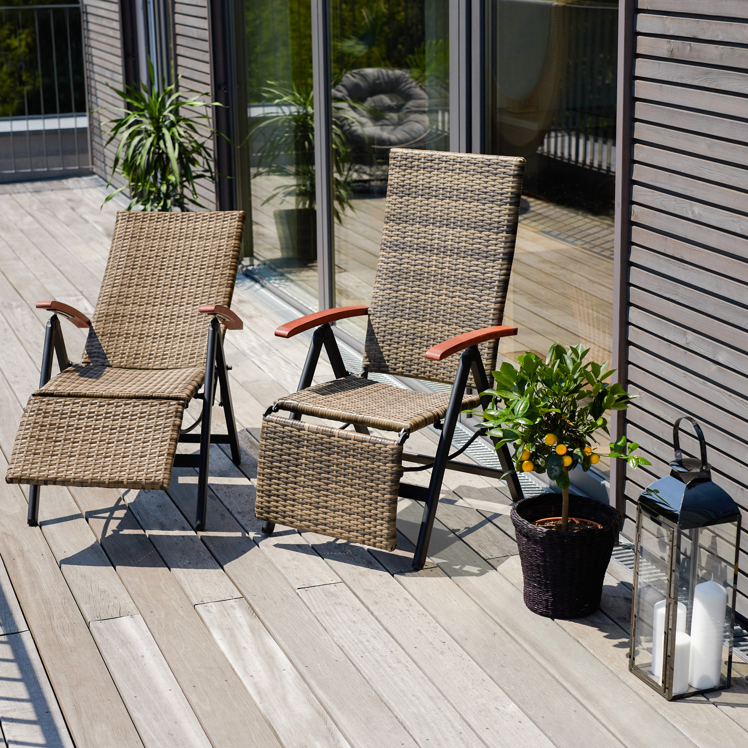 Brisbane Garden Chair With Footrest - Grey