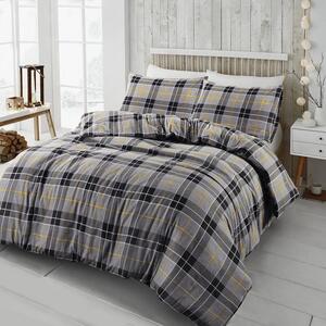 Flannelette Tartan Check Duvet Cover Set Set