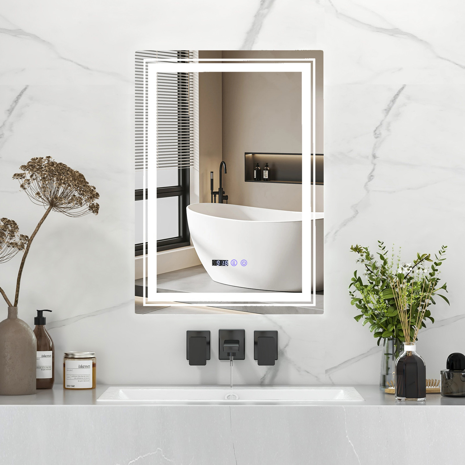 Bathroom Led Vanity Mirror - Silver