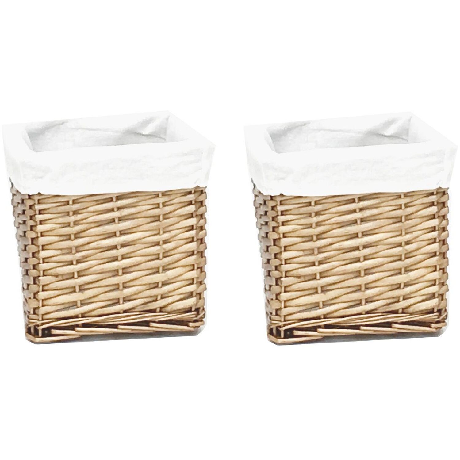 Image of Small Wicker Storage Basket With Lining&hellip;