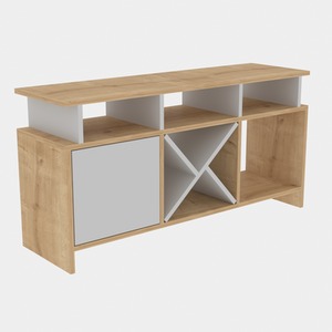 Oak and White Auburn Modern TV Unit shot 5395801